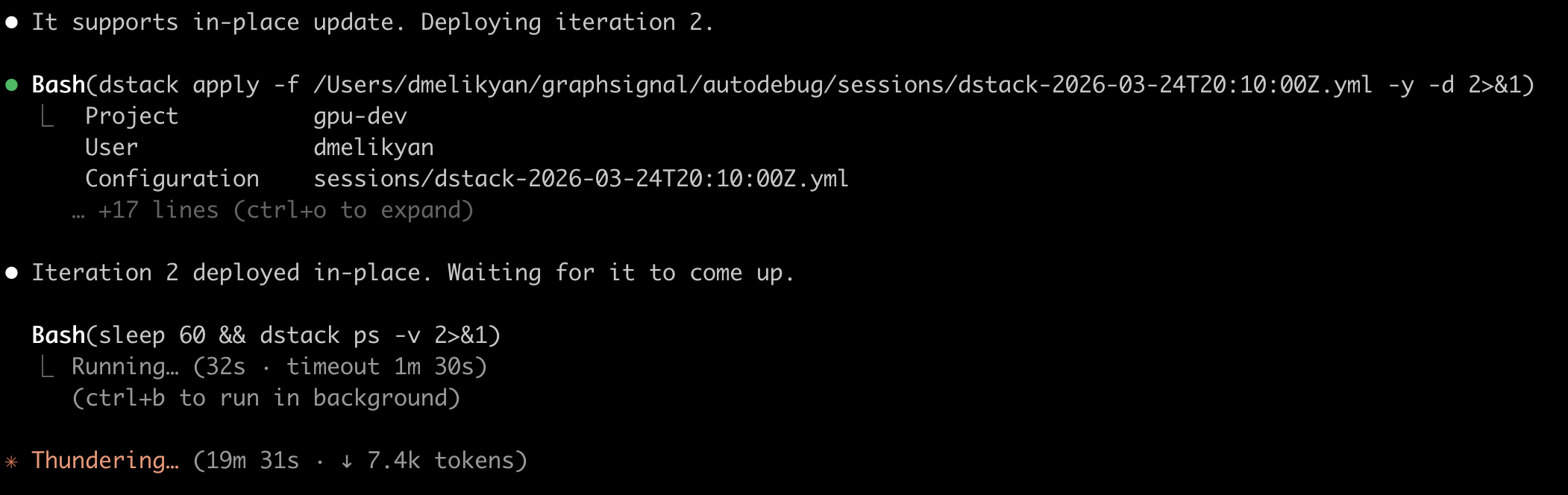 dstack apply deploying iteration 2