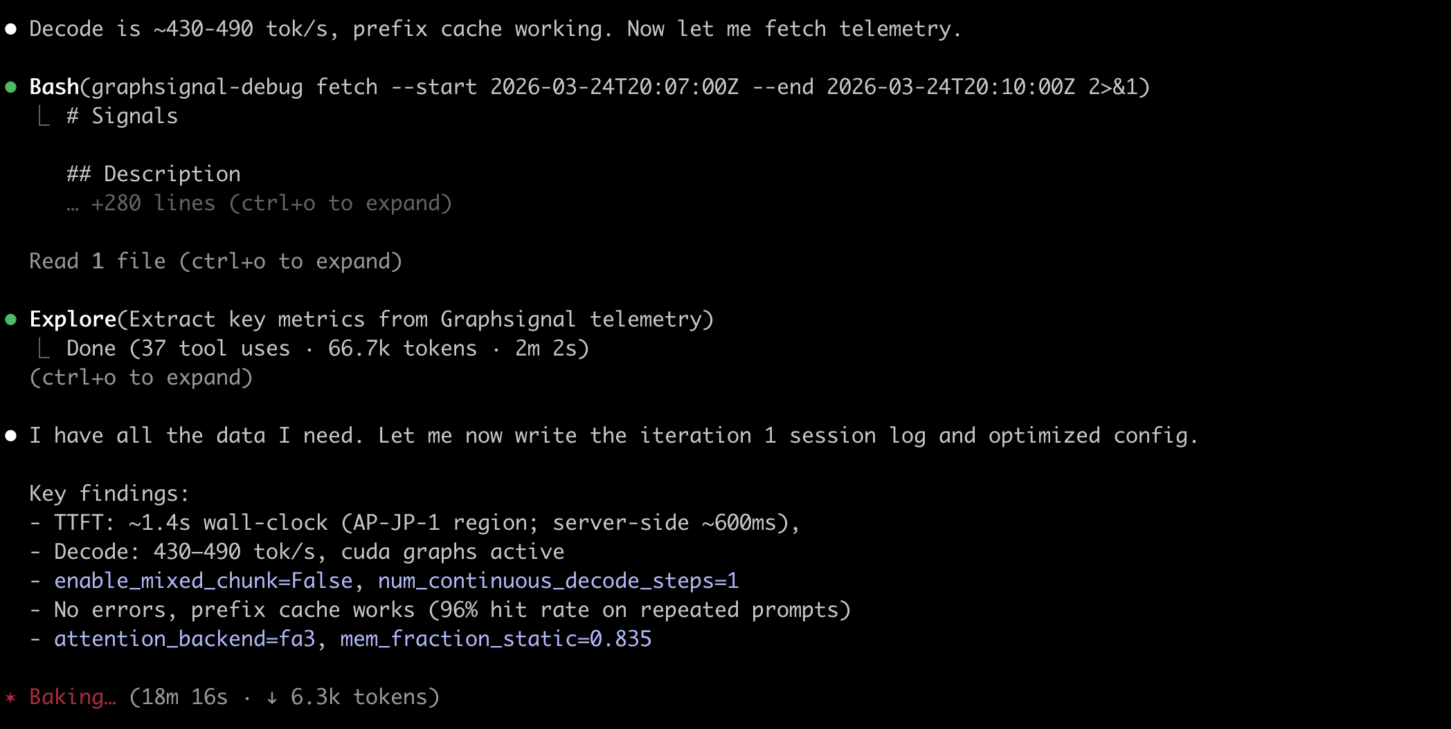 Graphsignal debug context fetched by the agent after iteration 1